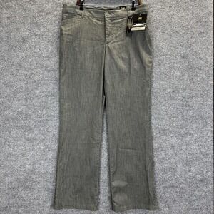 Lee Trouser Pants Womens 16 Tall Gray Flex Motion Mid Rise Stretch Dress Work